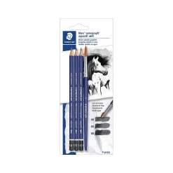 Staedtler Mars Lumograph Wooden Pencils, No. 1 Soft Lead, 3/Pack (100ASBK4A6) Online