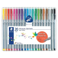 Staedtler triplus Felt Pens, Super Fine Point, Assorted Ink, 20/Pack (334 SB20) Best