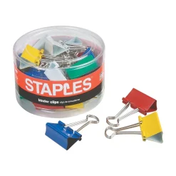 Staples 1.25" Binder Clips, Medium, Assorted, 24/Pack (15344) Hot