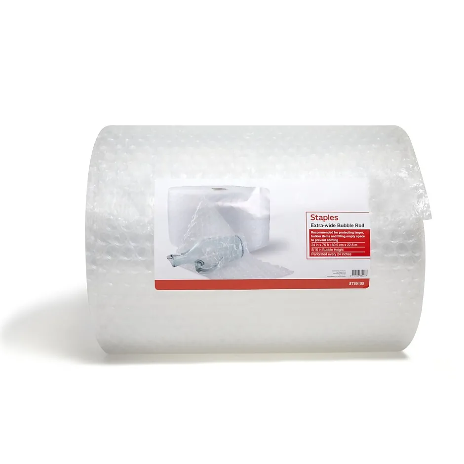 Staples 5/16" Bubble Roll, 24"x75', Clear (ST59155)* Bubble Rolls