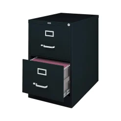 New 2 File Drawers Vertical File Cabinet, Locking, Black, Legal, 26.5"D (13447D) File Cabinets