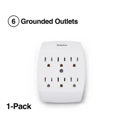 Surge Protectors & Power Strips<Staples 6 Outlet Adapter, White (22145)