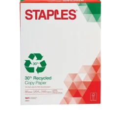 Discount 30% Recycled 8.5" x 11" Copy Paper, 20 lbs., 92 Brightness, 500 Sheets/Ream, 5 Reams/Carton (51959-US) Copy Paper