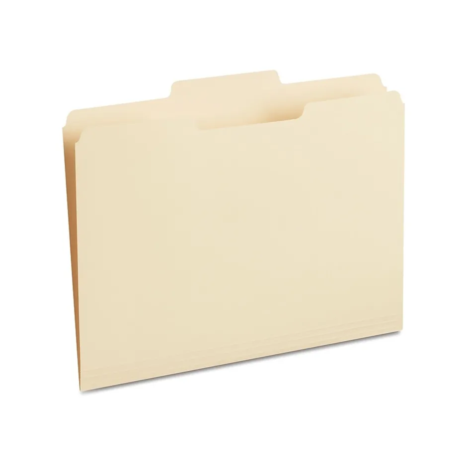 Staples 30% Recycled File Folders, 1/3-Cut Tab, Center Position, Letter Size, Manila, 100/Box (ST116780/116780) Online