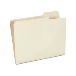 Staples 30% Recycled File Folders, 1/3-Cut Tab, Right Position, Letter Size, Manila, 100/Box (ST116822/116822)