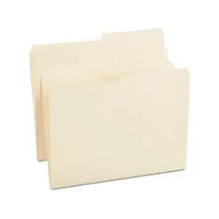 Staples 30% Recycled File Folders, 1/2 Cut Tab, Letter Size, Manila, 100/Box (ST116855-CC)
