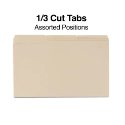 Staples 30% Recycled File Folders, 1/3-Cut Tab, Legal, Manila, 100/Box (ST56680-CC) Sale