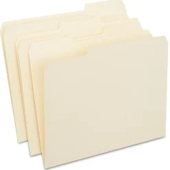 Staples 30% Recycled File Folders, 1/3-Cut Tab, Letter Size, Manila, 250/Box (ST56673-CC) Clearance