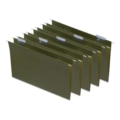 Staples 95% Recycled Hanging File Folder, 1/5-Cut Tab, Legal Size, Standard Green, 50/Box (ST490853/490853) Online