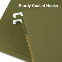 Staples ® 100% Recycled Hanging File Folders, Stright Cut, Letter Size, Standard Green, 25/Box (ST521229/521229) New