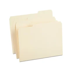 Staples 100% Recycled Heavyweight Reinforced File Folders, 1/3-Cut Tab, Letter Size, Manila, 50/Box (ST452830/452830) Discount