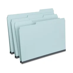 Staples 60% Recycled Heavyweight File Folders, 1/3-Cut Tab, Legal Size, Light Blue, 25/Box (ST621318) Discount