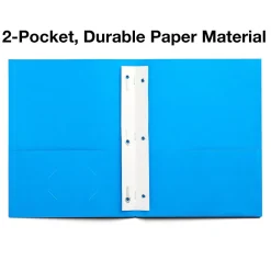 Staples 10% Recycled Matte 2-Pocket Paper Presentation Folder with Fasteners, , 10/Pack (13389-CC) Light Blue Online
