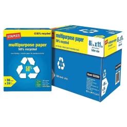 Hot 50% Recycled Multipurpose Paper, 8.5" x 11", 24 lbs., White, 500 Sheets/Ream, 10 Reams/Carton (86059) Multipurpose Paper