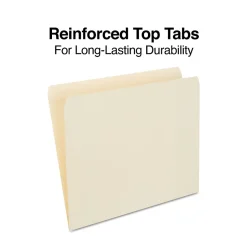 Staples 30% Recycled Reinforced File Folders, Single Tab, Letter Size, Manila, 100/Box (ST508820/508820) Discount
