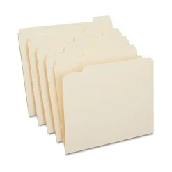 Staples 30% Recycled Reinforced File Folders, 1/5-Cut Tab, Letter Size, 100/Box (ST509000/509000) Hot