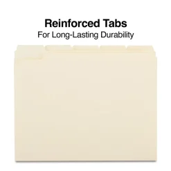Staples 30% Recycled Reinforced File Folders, 1/5-Cut Tab, Letter Size, 100/Box (ST509000/509000) Hot