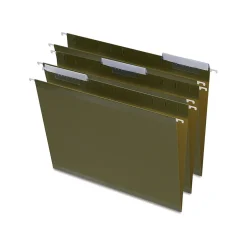 Staples 100% Recycled Reinforced Recycled Hanging File Folder, 1/3-Cut Tab, Letter Size, Standard Green, 25/Box Hot