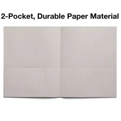 Staples 10% Recycled Smooth 2-Pocket Paper Presentation Folder, , 10/Pack (13380-US) Gray Outlet
