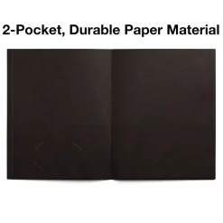Staples 10% Recycled Smooth 2-Pocket Paper Presentation Folder, , 10/Pack (ST13376) Black Outlet