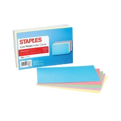 ® 4" x 6" Heavyweight Assorted Pastel Index Cards, 100/Pack (50999) Index Cards