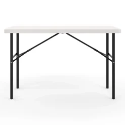 New 4' x 24" Heavy Duty Plastic Folding Table, Gray (79203/54406) Folding Tables