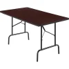 Discount 6' x 30" Wooden Heavy Duty Folding Table, Walnut (58366) Folding Tables