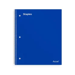 Staples ® Accel 5-Subject Notebook, 8.5" x 11", College Ruled, 200 Sheets, Colors (ST15761D) Assorted Sale