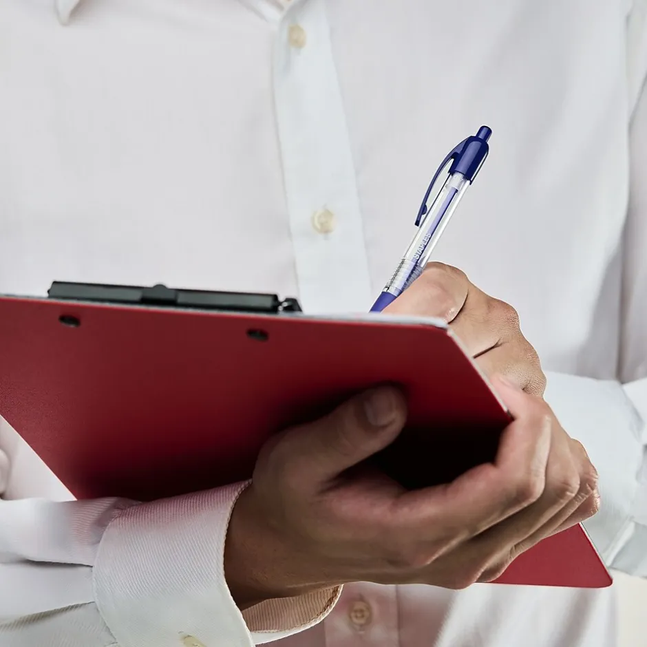 Staples Ballpoint Retractable Pens, Fine Point, Blue Ink, Dozen (50788) Online