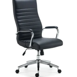 Clearance Bentura Ergonomic Bonded Leather Swivel Managers Chair, Black (53234) Office Chairs