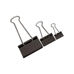 Staples ® Binder Clips, Mini, 9/16" Width, 1/4" Capacity, Black, 12/Pk, 120 Pack/Ct Clearance