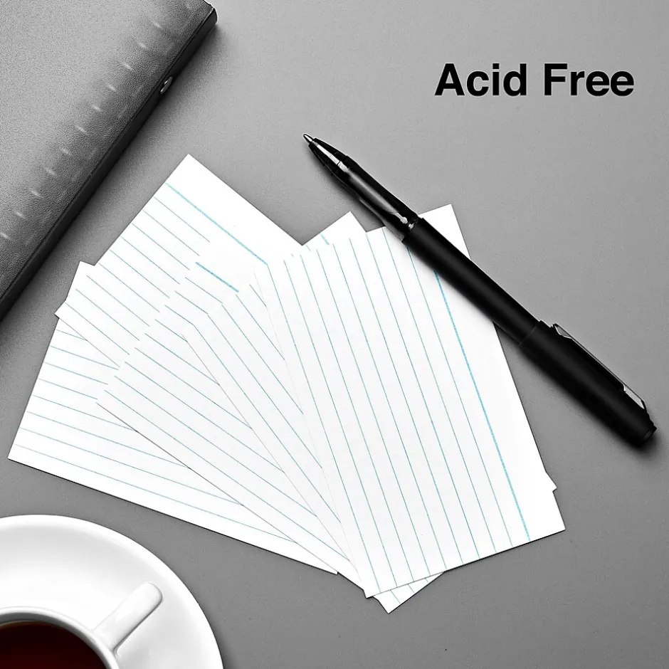 Sale Brand 3" x 5" Index Cards, Lined, White, 100/Pack (ST51013-CC) Index Cards