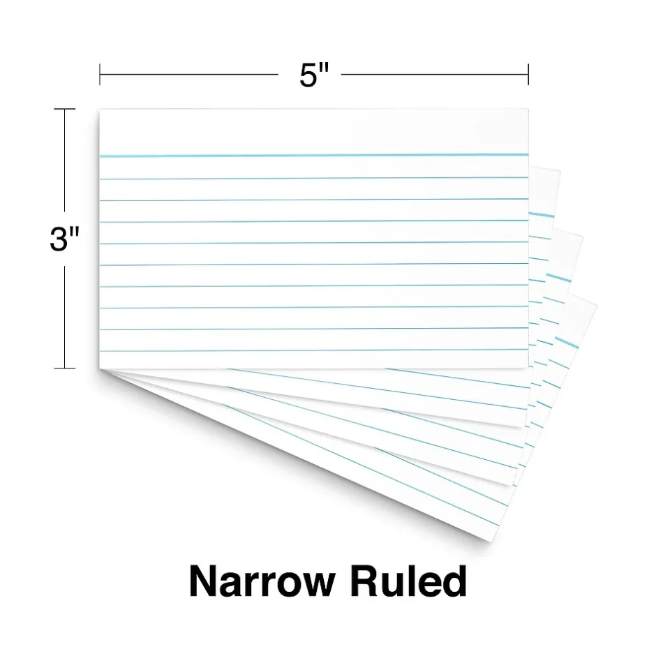 Sale Brand 3" x 5" Index Cards, Lined, White, 100/Pack (ST51013-CC) Index Cards