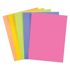 Clearance Brights Multipurpose Colored Paper, 24 lbs., 8.5" x 11", Assorted Neon, 500/Ream (20201) Multipurpose Paper