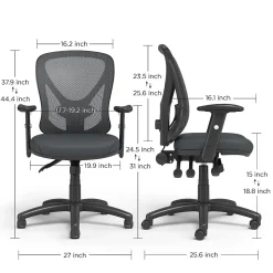 Best Carder Ergonomic Fabric Swivel Computer and Desk Chair, Black (24115-CC) Office Chairs