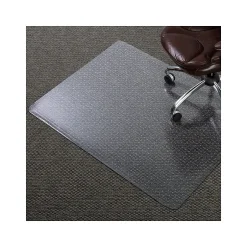 Clearance Carpet Chair Mat, 46" x 60", Designed for Low-Pile Carpet, Clear Vinyl (128304) Chair Mats
