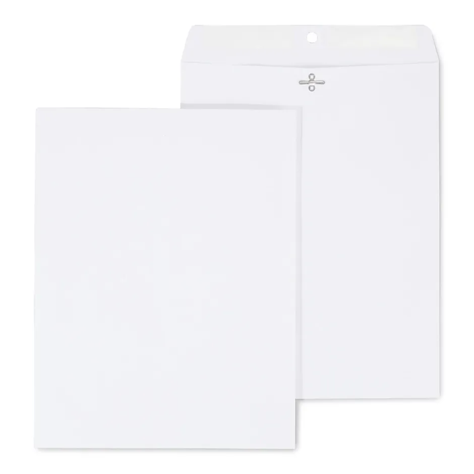 Staples Clasp & Gummed Catalog Envelopes, 10"L x 13"H, Bright White, 100/Box (570231N)* Catalog