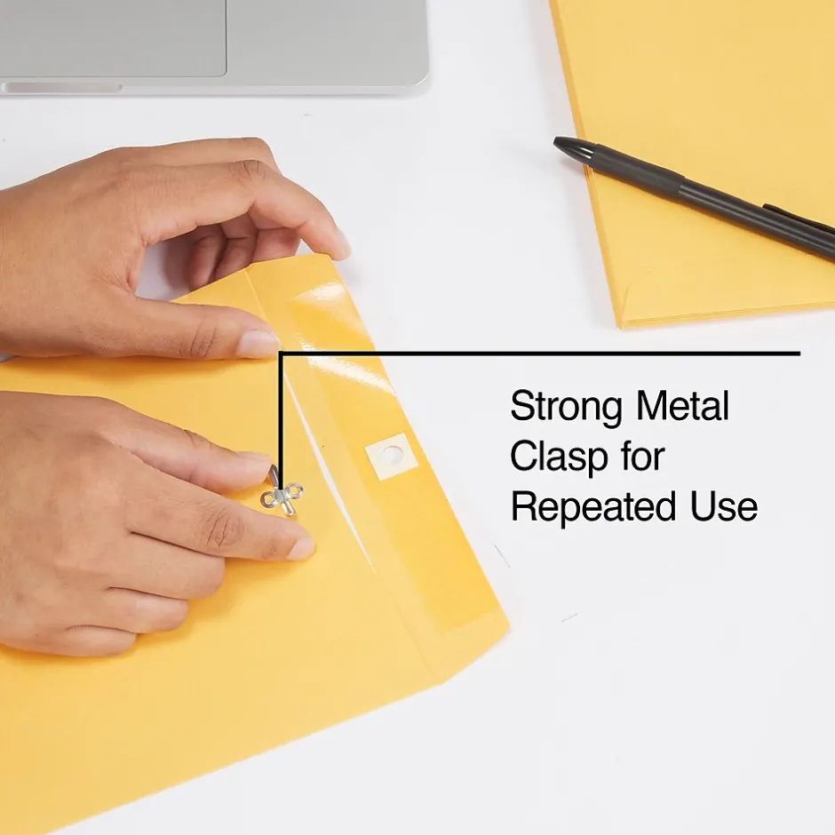 Staples Clasp & Moistenable Glue Kraft Catalog Envelopes, 7.5"L x 10.5"H, Brown, 100/Box (233577/19268)* Catalog