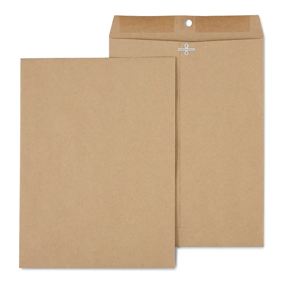 Staples Clasp & Moistenable Glue #10 Catalog Envelope, 9" x 12", Natural Brown, 100/Box (ST19964-CC)* Catalog