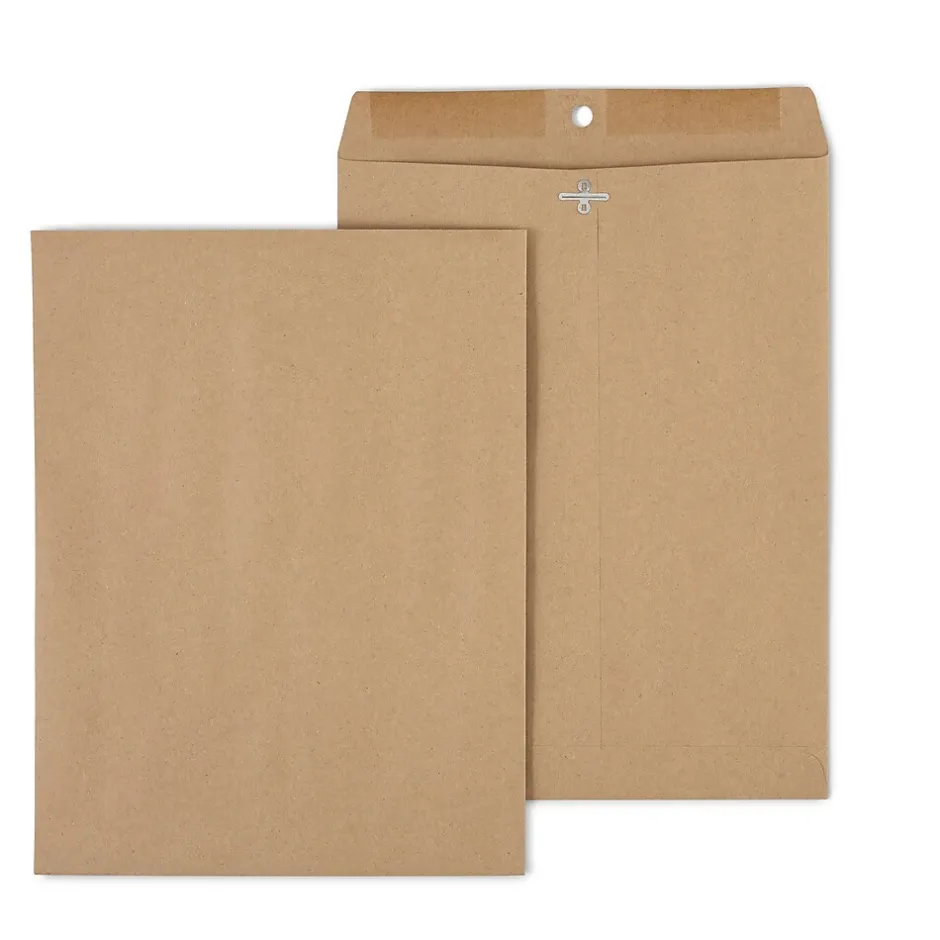 Staples Clasp & Moistenable Glue Catalog Envelopes, 10" x 13", Natural Brown, 100/Box (19965)* Catalog