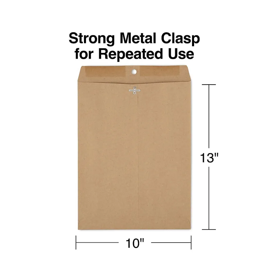 Staples Clasp & Moistenable Glue Catalog Envelopes, 10" x 13", Natural Brown, 100/Box (19965)* Catalog