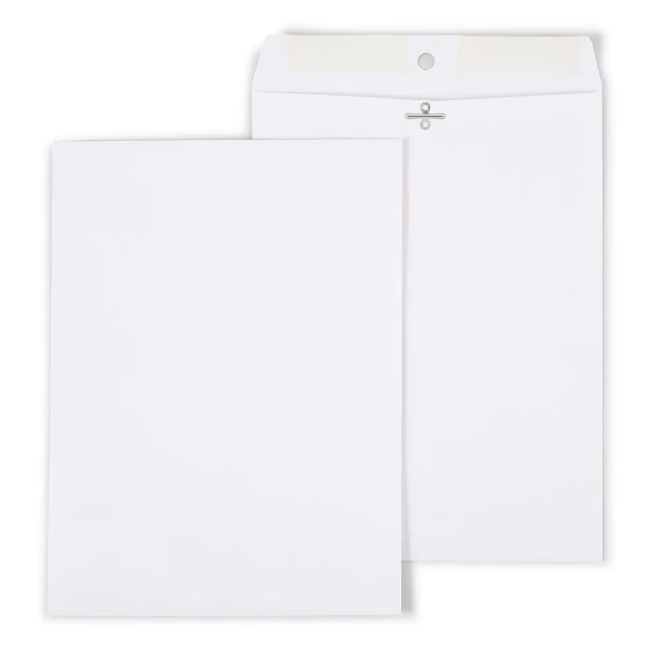 Staples Clasp Catalog Envelopes, 9"L x 12"H, White, 100/Box (570253/14210)* Security Tinted