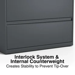 Clearance Commercial 4-Drawer Lateral File Cabinet, Letter/Legal Size, Lockable, 52.5