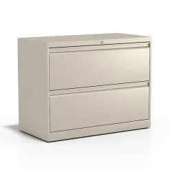 Discount Commercial 2-Drawer Lateral File Cabinet, Letter/Legal Size, Lockable, 28.15"H x 36"W x 18.62"D, Putty (60921/17450) File Cabinets