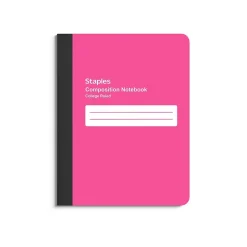 Staples Composition Notebook, 7.5" x 9.75", College Ruled, 80 Sheets, (ST55084) Pink Clearance