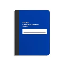 Staples Composition Notebook, 7.5" x 9.75", Wide Ruled, 80 Sheets, (ST55086) Blue Best