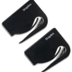 Staples Concealed Blade Letter Opener, Black, 2/Pack (18006-CC)* Letter Openers