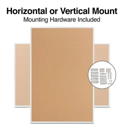 Outlet Cork Bulletin Board, Aluminum Frame, 6'W x 4'H (28317-CC) Bulletin