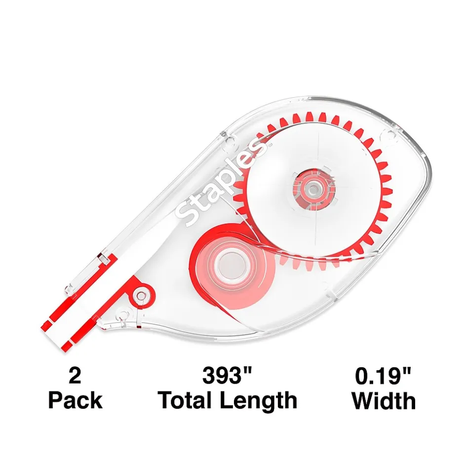 Staples Correction Tape, White, 2/Pack (ST59818) Hot