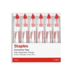 Staples Correction Tape, White, 6/Pack (ST59819) Outlet